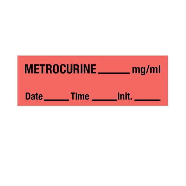 Tape, Metrocurine 1/2" x 500" Flr Red w/Black